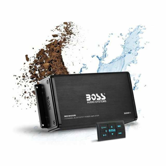 BOSS Audio システム MC900B 4 チャンネル 防水 アンプ ? Bluetooth 500W Bluetooth Multi-Function Remote フルレンジ Class A/B 4