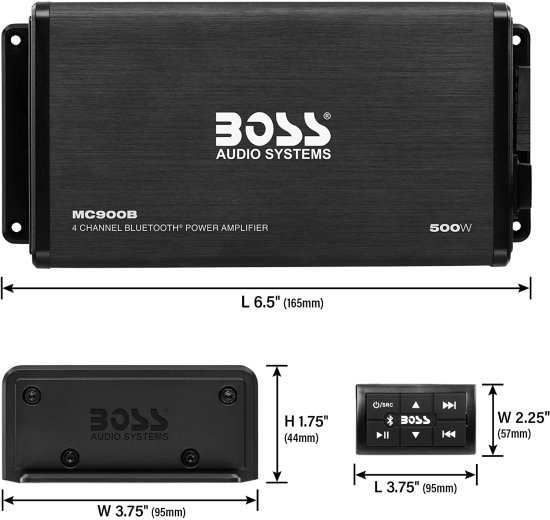 BOSS Audio システム MC900B 4 チャンネル 防水 アンプ ? Bluetooth