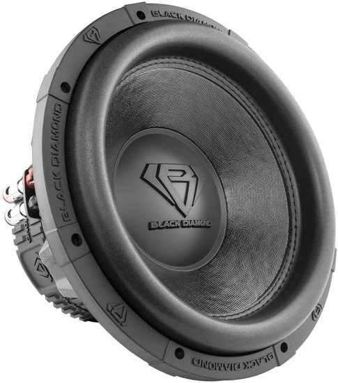 Black Diamond DIA-T12.2D 12 Inches カーオーディオ サブウーファー with Aluminum Basket 2000W Dual Voice Coil 2+2 DVC 2 Ohm (1 スピーカー)