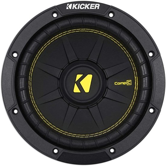 KICKER 44CWCS84 CompC 8 Inch 4 Ohm SVC 200W RMS Power and 400W Peak Power Dual Voice Coil Car Vehicle Audio サブウーファー, Blackの通販は