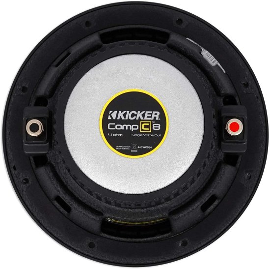 KICKER 44CWCS84 CompC 8 Inch 4 Ohm SVC 200W RMS Power and 400W Peak Power Dual Voice Coil Car Vehicle Audio サブウーファー, Blackの通販は