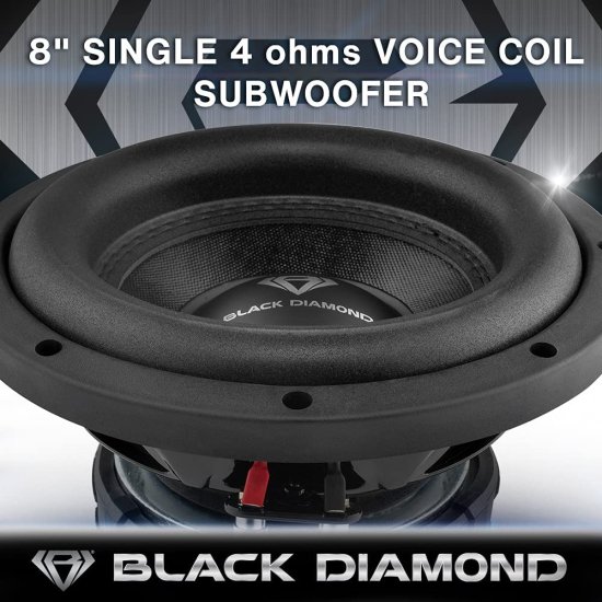 Black Diamond DIA-8S 8" Car サブウーファー 4 Ohm シングル Voice Coil 400W Max (1 スピーカー)_2