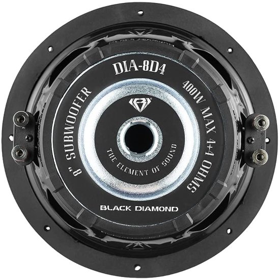 Black Diamond DIA-8D4 Car サブウーファー 8" 400W Max Power, 200W RMS, Dual 4 Ohms, DVC (1 スピーカー)_8