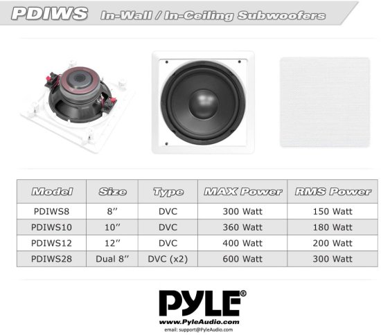 Ceiling Wall Mount Enclosed スピーカー - 360W ステレオ In-wall / In-ceiling 10" Enclosed フルレンジ サブウーファー スピーカーシステム - 40Hz_4
