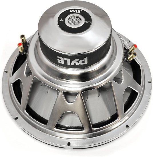Car Vehicle サブウーファー Audio スピーカー - 12 Inch Blue Injection Molded Cone, Blue Chrome-Plated Steel Basket, Dual Voice Coil 4 Ohm Imp_2