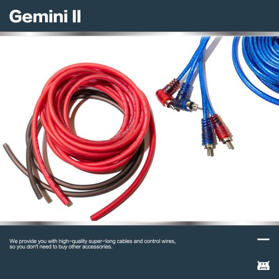 DEVMO Gemini II Dual 10 inch with Power アンプ Enclosed サブウーファー システム for Car MAX 1200W, Ultra-Thin 6.69 inches, Used in Cars, Pic_4