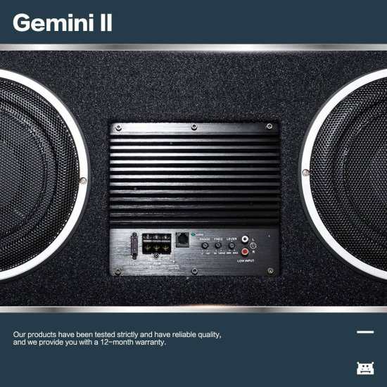 DEVMO Gemini II Dual 10 inch with Power アンプ Enclosed サブウーファー システム for Car  MAX