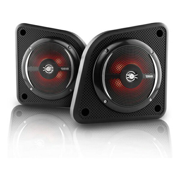 DS18 EN6SLIM/BK 6.5” 2-Way Universal Slim スピーカー エンクロージャー - Density Abs, IP65 Waterproof and RGB Lights (ペア: Left & Right)の通販は