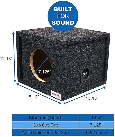 Atrend 8SQV 8” シングル Vented サブウーファー/スピーカー エンクロージャー サブウーファー Box Designed to Let The Music Move You. High Grade_2
