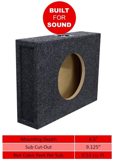 Atrend 10SME 10” シングル Sealed / Shallow Mount サブウーファー エンクロージャー_2