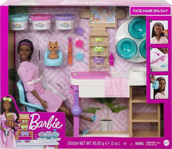 Barbie バービーフェイスマスクスパデイプレイセットブルネット