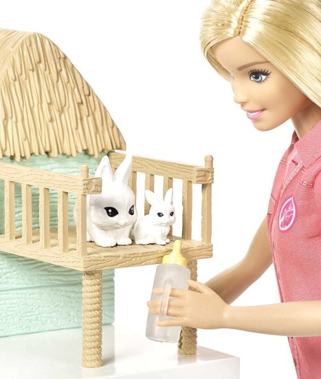 Barbie 8匹の動物がいるバービー人形と動物救助センター_2