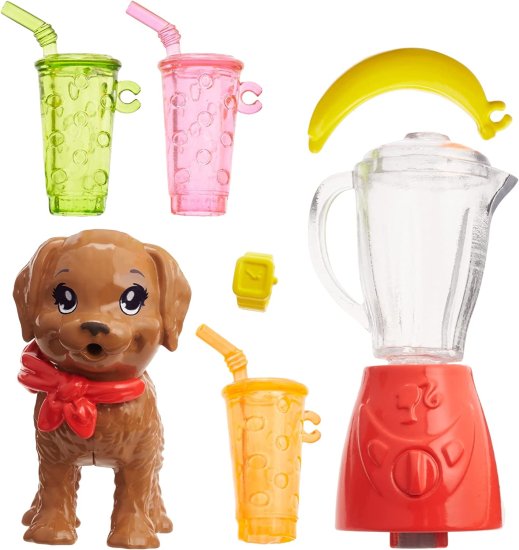 Barbie ジュースと子犬を添えたバービーステイシードールプレイセット_4