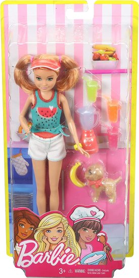 Barbie ジュースと子犬を添えたバービーステイシードールプレイセット_5