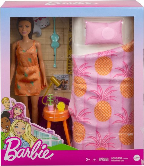 Barbie バービー人形とベッドルームのプレイセット、屋内家具