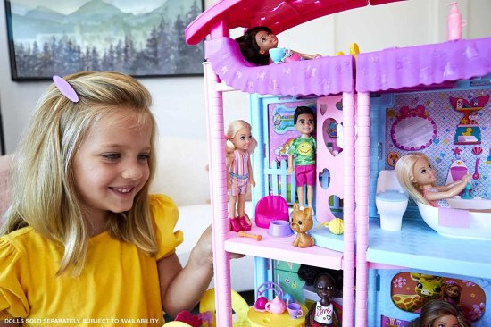 Barbie バービーチェルシープレイハウス（?20インチ）スライド、プール、ボールピット、ペットの子犬＆子猫、エレベーター、15+アクセサリー、3-7歳のギフトを_1