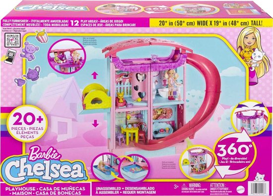 Barbie バービーチェルシープレイハウス（?20インチ）スライド、プール、ボールピット、ペットの子犬＆子猫、エレベーター、15+アクセサリー、3-7歳のギフトを_5