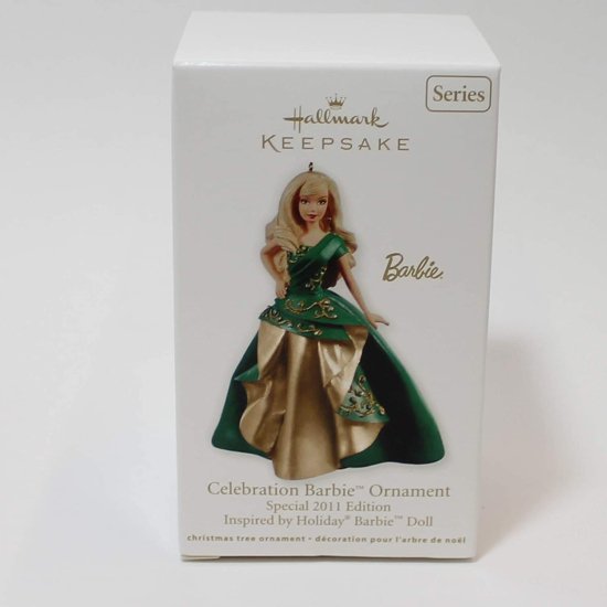 Barbie 2011年のホールマーク＃12シリーズセレブレーションバービーオーナメントスペシャル2011エディションホリデーバービー人形に触発されたの通販は