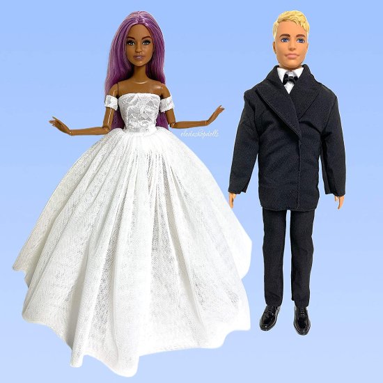 Barbie 11.5インチの人形服と靴結婚式の花嫁の花roomブライダル