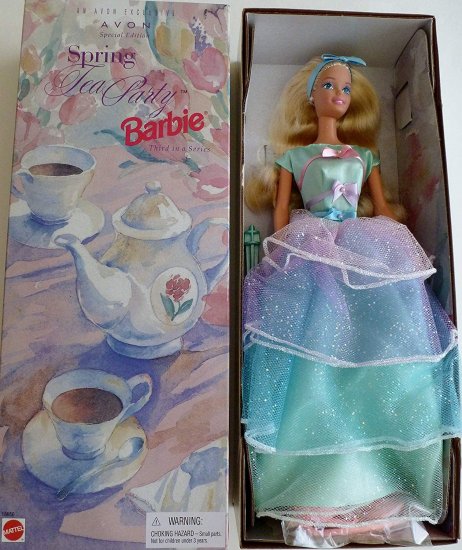 Barbie マテルスペシャルエディションスプリングティーパーティーバービー、ブロンド、エイボン専用