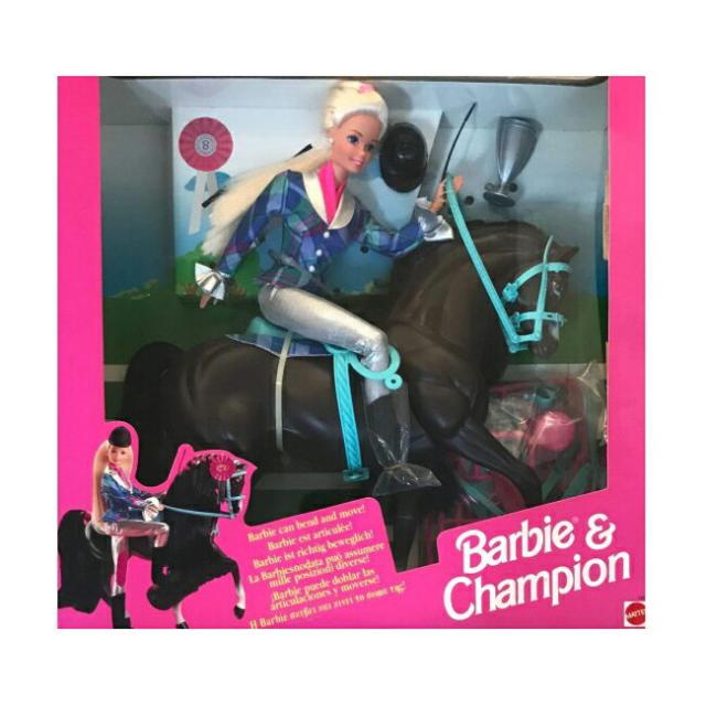 Barbie 乗馬バービー＆チャンピオンホースセット（Reitspass）（1994 Mattel Multi-Lingual Box）…