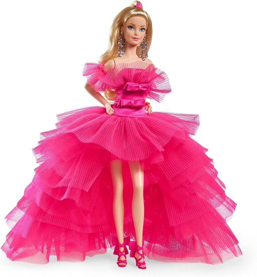 Barbie バービーシグネチャーピンクコレクション人形、バービー人形（12インチ）シルクストーンボディがチュールガウンを着て、コレクター向けの贈り物