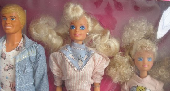 Barbie バービーデニムファンクールシティブルース3人形セットWケン、バービー＆スキッパードールズ（1989マテルホーソーン）_2