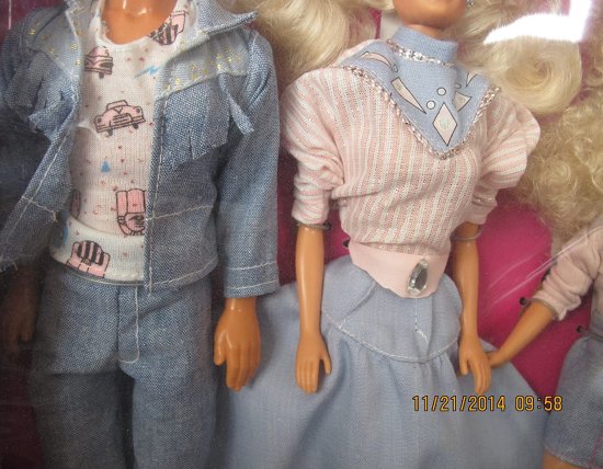 Barbie バービーデニムファンクールシティブルース3人形セットWケン、バービー＆スキッパードールズ（1989マテルホーソーン）_4
