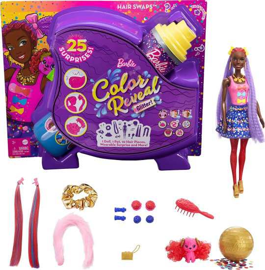 Barbie バービーの色がグリッターを明らかにします！ヘア