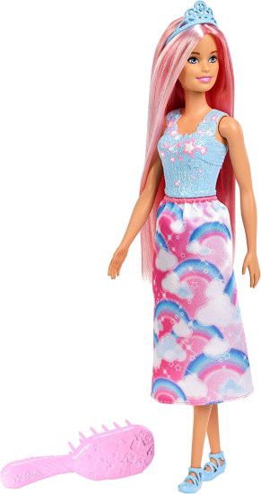 Barbie バービードリームトピア、非常に長いピンクの髪のレインボー