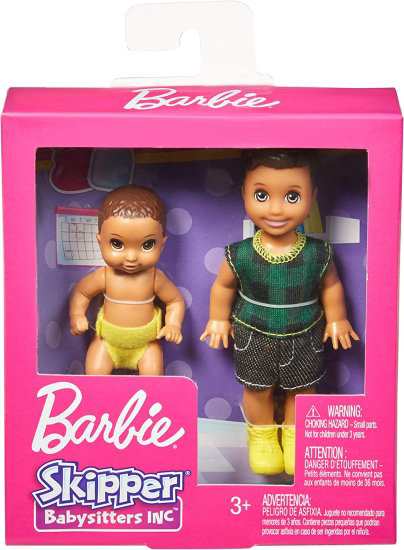 Barbie バービー Skipper Babysitters Inc.人形、2パックの兄弟人形に 