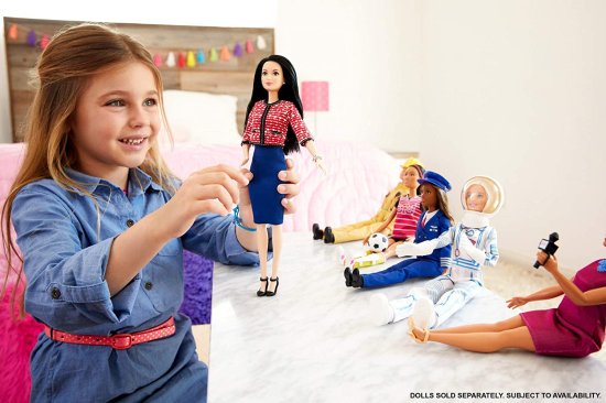 Barbie バービーの政治候補者人形、3-7歳の背の高い黒髪の人形 人形（着せ替え）