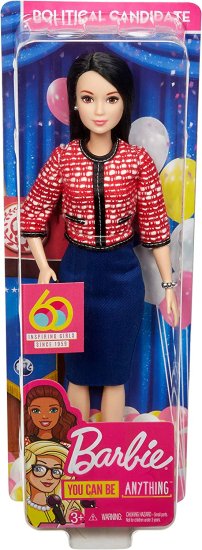 Barbie バービーの政治候補者人形、3-7歳の背の高い黒髪の人形 人形（着せ替え）