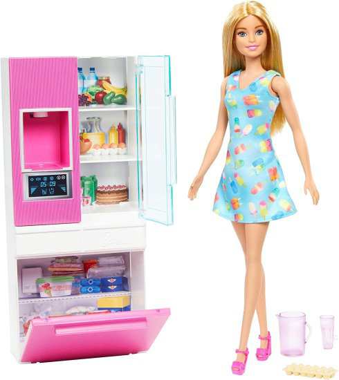 Barbie バービー人形、11.5インチブロンド、家具セット、作業用水