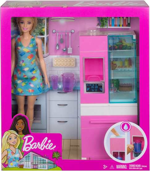 Barbie バービー人形、11.5インチブロンド、家具セット、作業
