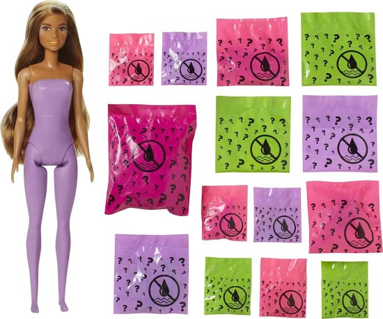 Barbie バービーの色が皮をむき出しの皮の色を明らかにする人形セットは、紫色の皮むきやペット、2つの人魚にインスパイアされたルックス用の衣服とアクセサリ_1