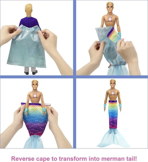 Barbie バービードリームトピア2-in-1ケンドール(ブロンド、12インチ)プリンスからマーマンファッション変革、3-7歳の2つのルックスとアクセサリーを含むの通販は Barbie バービードリームトピア2-in-1ケンドール(ブロンド、12インチ)プリンスからマーマンファッション変革、3-7歳の2つのルックスとアクセサリーを含むの通販は