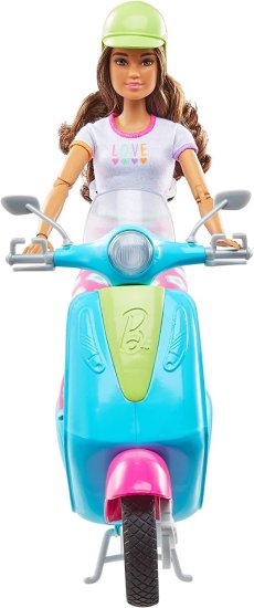 Barbie ファッショニスタトラベルドール（ブルネットで11.5）とスクーター、ペットの子犬、ステッカー、トラベルアクセサリー、3-7歳のギフトとのバービー旅行_2