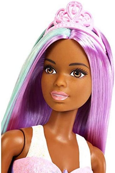 Barbie バービー人形、レインボープリンセスは、3-7歳のために、余分な長い紫と青い髪、そしてヘアブラシの外観_3