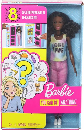 Barbie バービーサプライズドール、2つのキャリアルックスとアクセサリーを持つブルネットの通販は