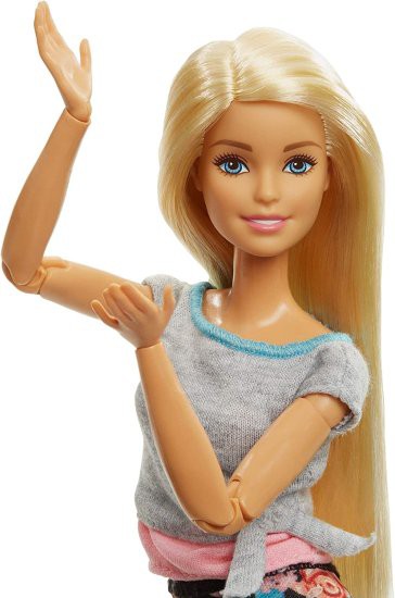 Barbie 22のジョイントとヨガの服、花、灰色で人形を動かすために作