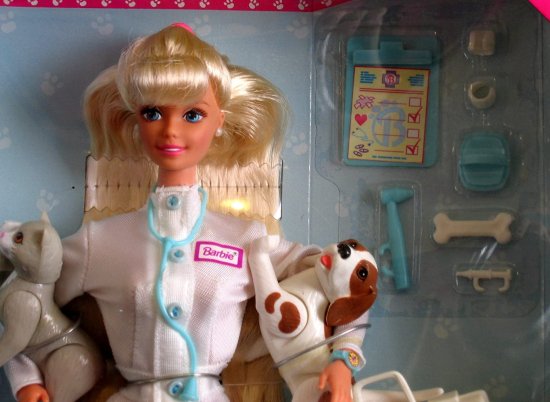 Barbie 1996バービーペットドクター犬と猫と一緒に（愛らしいペットが