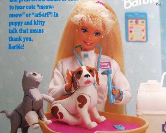 Barbie 1996バービーペットドクター犬と猫と一緒に（愛らしいペットが