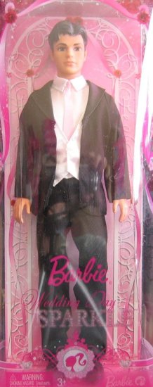 バービー＆ケン ウェディング 結婚式 Barbie & Ken ドール 人形 2点セットブライド＆グルーム 紺色のタキシード バービー人形 ウェディング ケン バービー\u0026ケン 白と黒のタキシード w