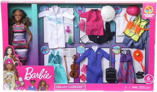 Barbie バービー「ドリームキャリア人形セット-6キャリア衣装（アフリカ系アメリカ人）