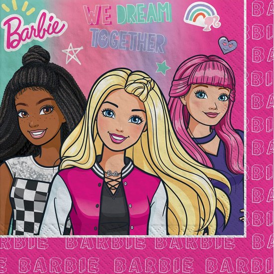 Barbie Jazzle Amscan バービー Dreamtogether Birthday Party Tableware Kit Napkins、Plates、Tablecover Bundle、16人のゲスト_2