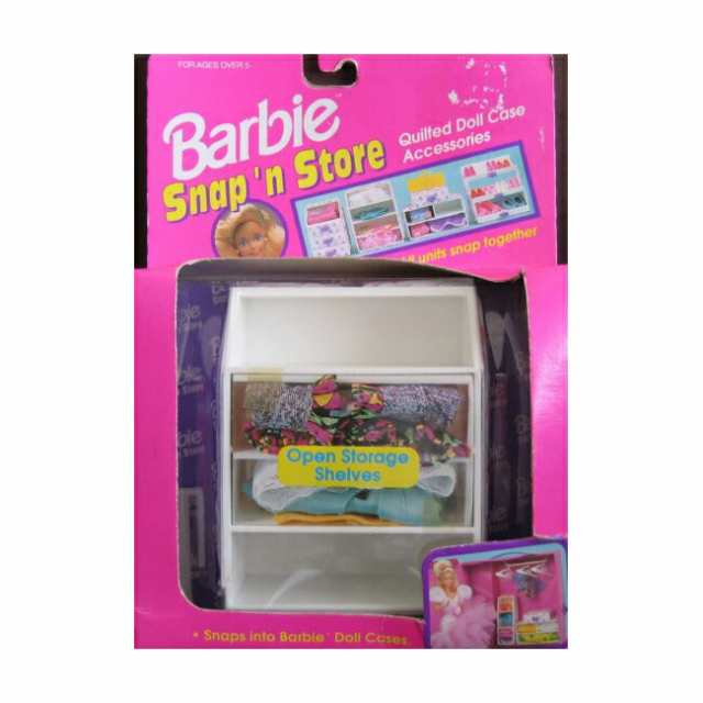 Barbie バービースナップ 'nストアオープンストレージシェルフキルトドールケースアクセサリー（1992 Mattel/Tara Toy）の通販は