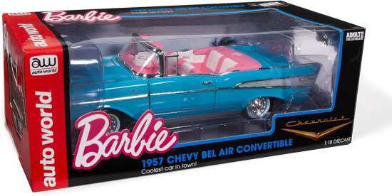 Barbie オートワールドバービー1957シボレーベルエアコンバーチブル（アクアブルー）1:18スケールディーキャスト｜au PAY マーケット