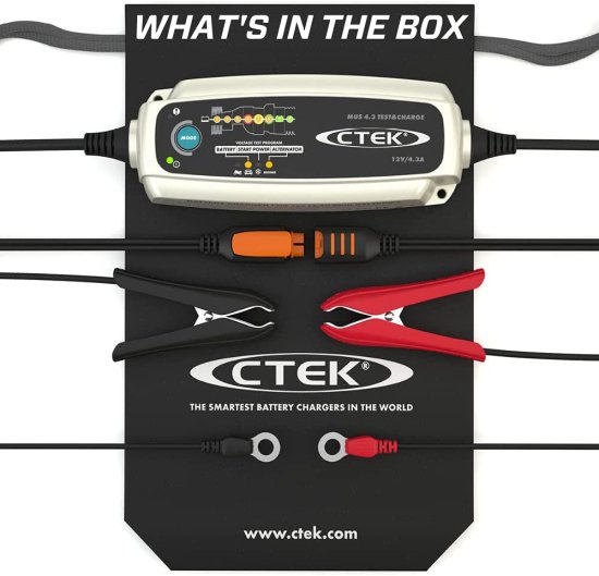CTEK シーテック (56-959) Silver MUS 4.3 TEST & CHARGE 12 Volt Fully Automatic Charger and Tester