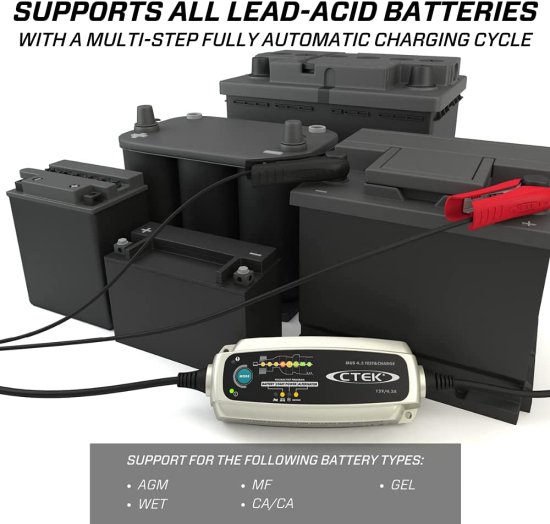 CTEK シーテック (56-959) Silver MUS 4.3 TEST & CHARGE 12 Volt Fully Automatic Charger and Tester